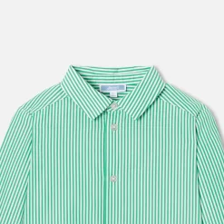 Jacadi Chemise enfant en popeline rayée - BLANC/VERT New