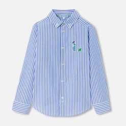 Jacadi Chemise enfant garçon en popeline rayée - BLANC/BLEU Discount