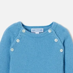 Jacadi Combinaison bébé en cachemire - BLEU DE PRUSSE
