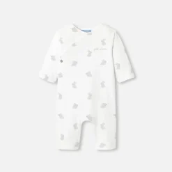 Jacadi Combinaison bébé en jersey ouatiné - BLANC/GRIS New