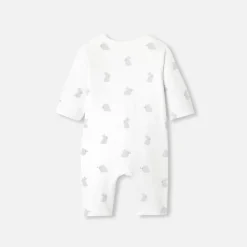 Jacadi Combinaison bébé en jersey ouatiné - BLANC/GRIS New