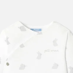 Jacadi Combinaison bébé en jersey ouatiné - BLANC/GRIS New