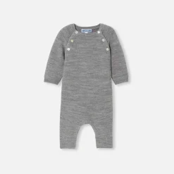 Jacadi Combinaison bébé en laine mérinos - gris chine clair GRIS CHINE CLAIR JACADI Hot