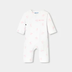 Jacadi Combinaison bébé fille en jersey - BLANC/ROSE Discount