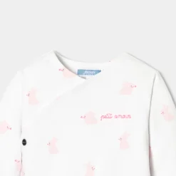 Jacadi Combinaison bébé fille en jersey - BLANC/ROSE Discount