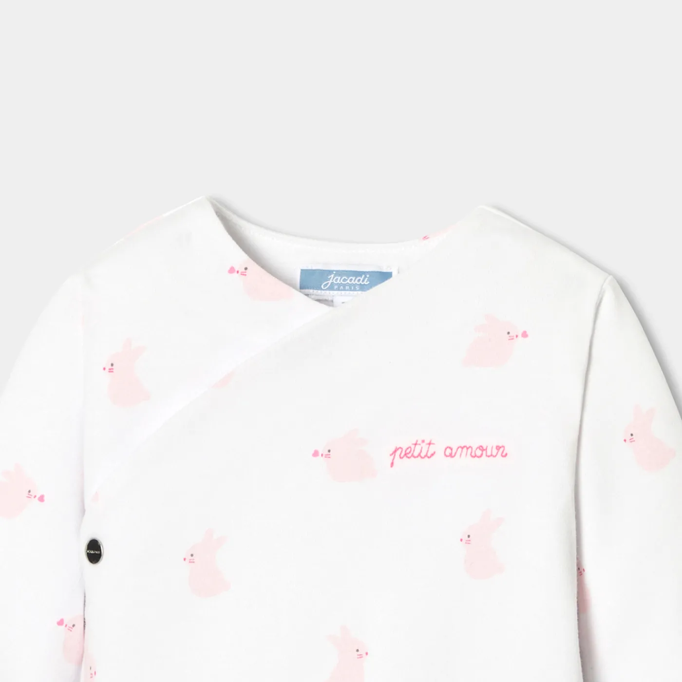 Jacadi Combinaison bébé fille en jersey - BLANC/ROSE Discount