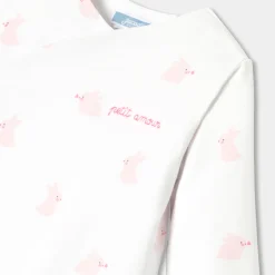 Jacadi Combinaison bébé fille en jersey - BLANC/ROSE Discount