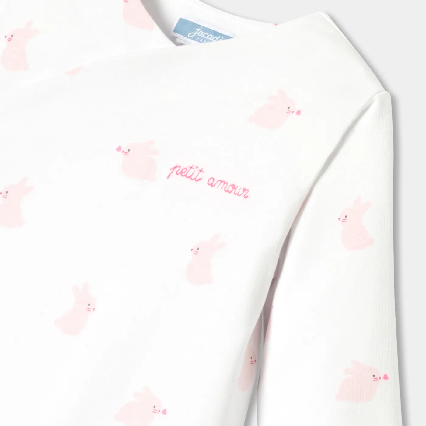 Jacadi Combinaison bébé fille en jersey - BLANC/ROSE Discount