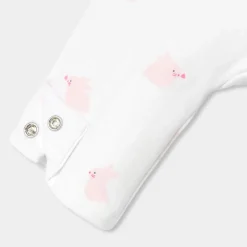 Jacadi Combinaison bébé fille en jersey - BLANC/ROSE Discount