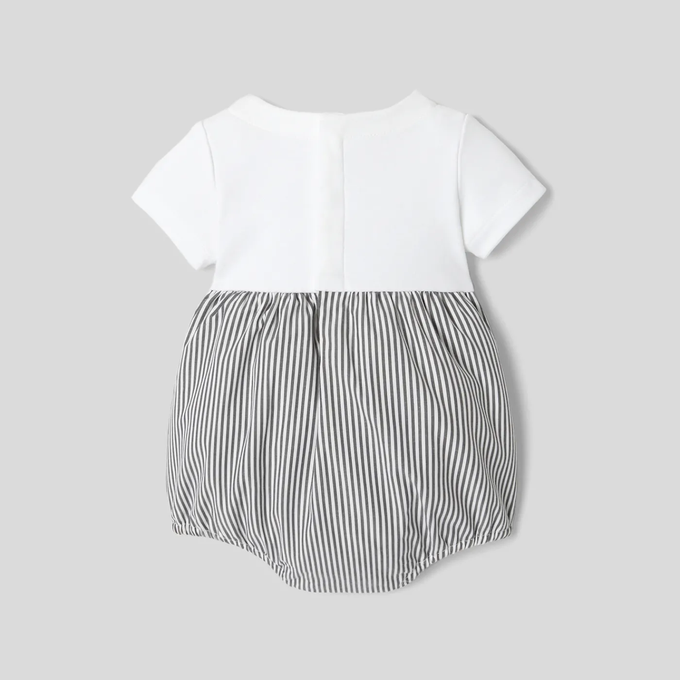 Jacadi Combinaison bébé garçon bi-matière - BLANC/GRIS Outlet