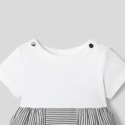 Jacadi Combinaison bébé garçon bi-matière - BLANC/GRIS Outlet