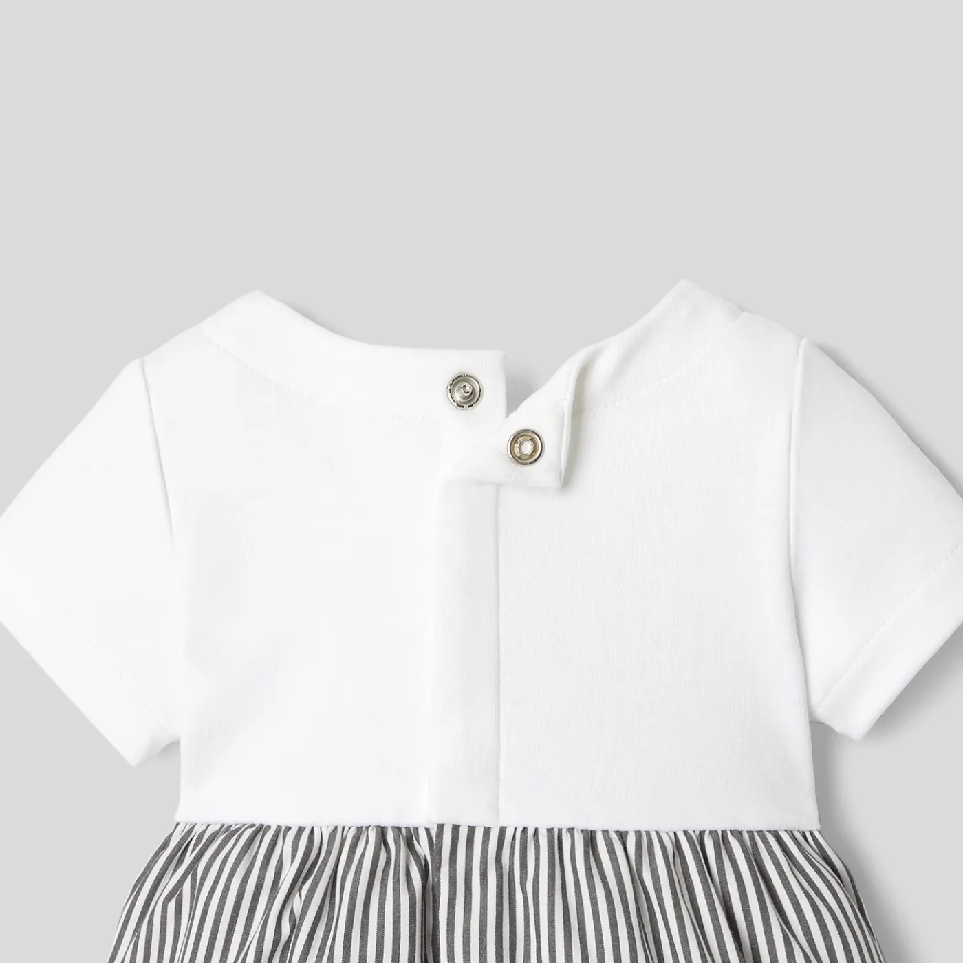 Jacadi Combinaison bébé garçon bi-matière - BLANC/GRIS Outlet