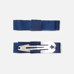 Jacadi Duo de barrettes à nœud plat enfant fille - marine MARINE JACADI Discount