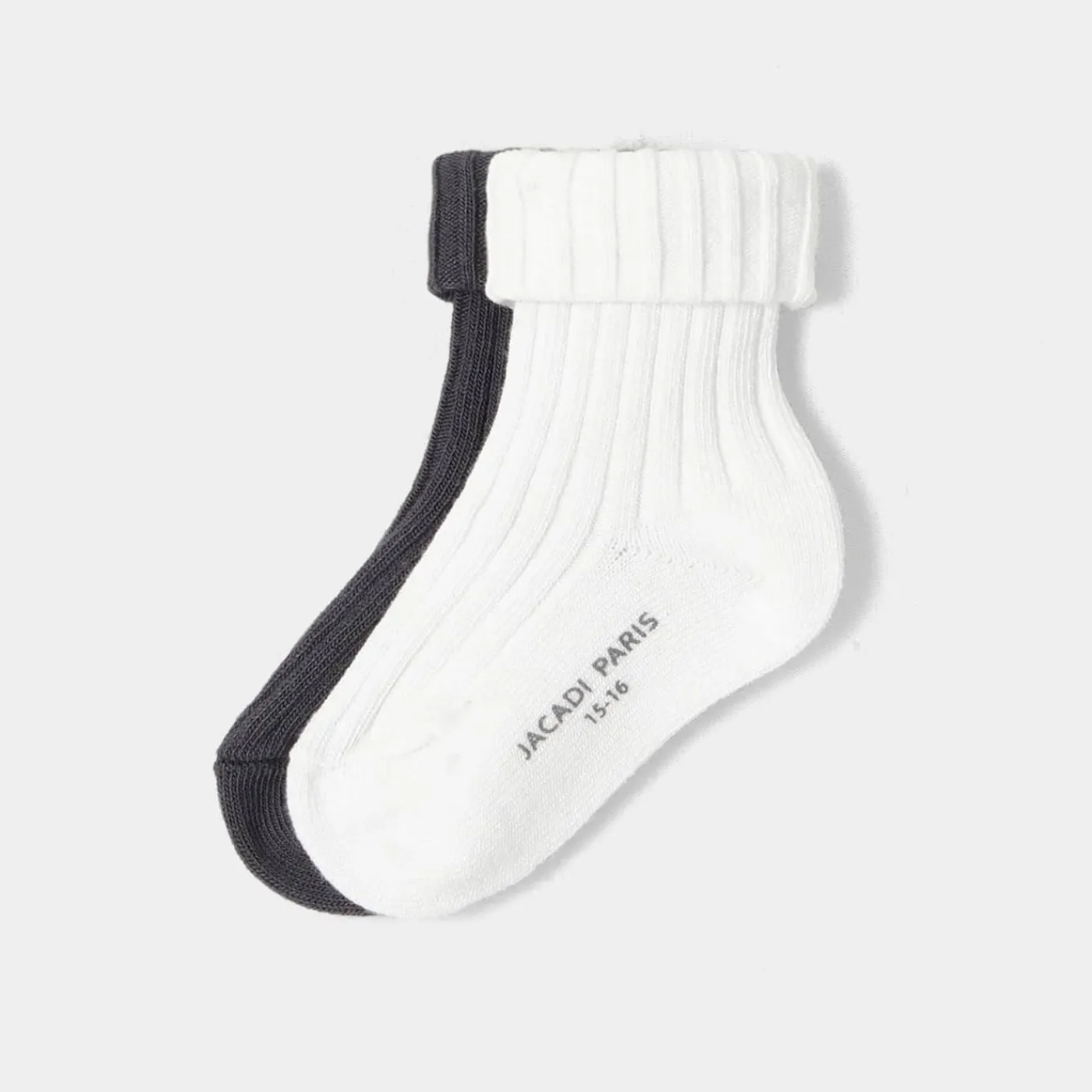 Jacadi Duo de chaussettes bébé garçon - BLANC/GRIS Outlet
