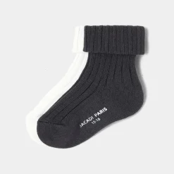 Jacadi Duo de chaussettes bébé garçon - BLANC/GRIS Outlet