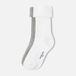Jacadi Duo de chaussettes enfant garçon - BLANC/GRIS Outlet