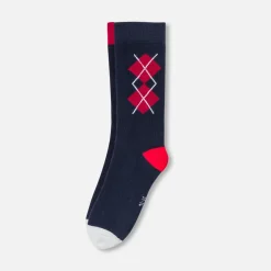 Jacadi Duo de chaussettes hautes enfant garçon - MARINE/ROUGE Outlet