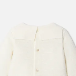Jacadi Ensemble bébé en laine point mousse - blanc doux BLANC DOUX JACADI New