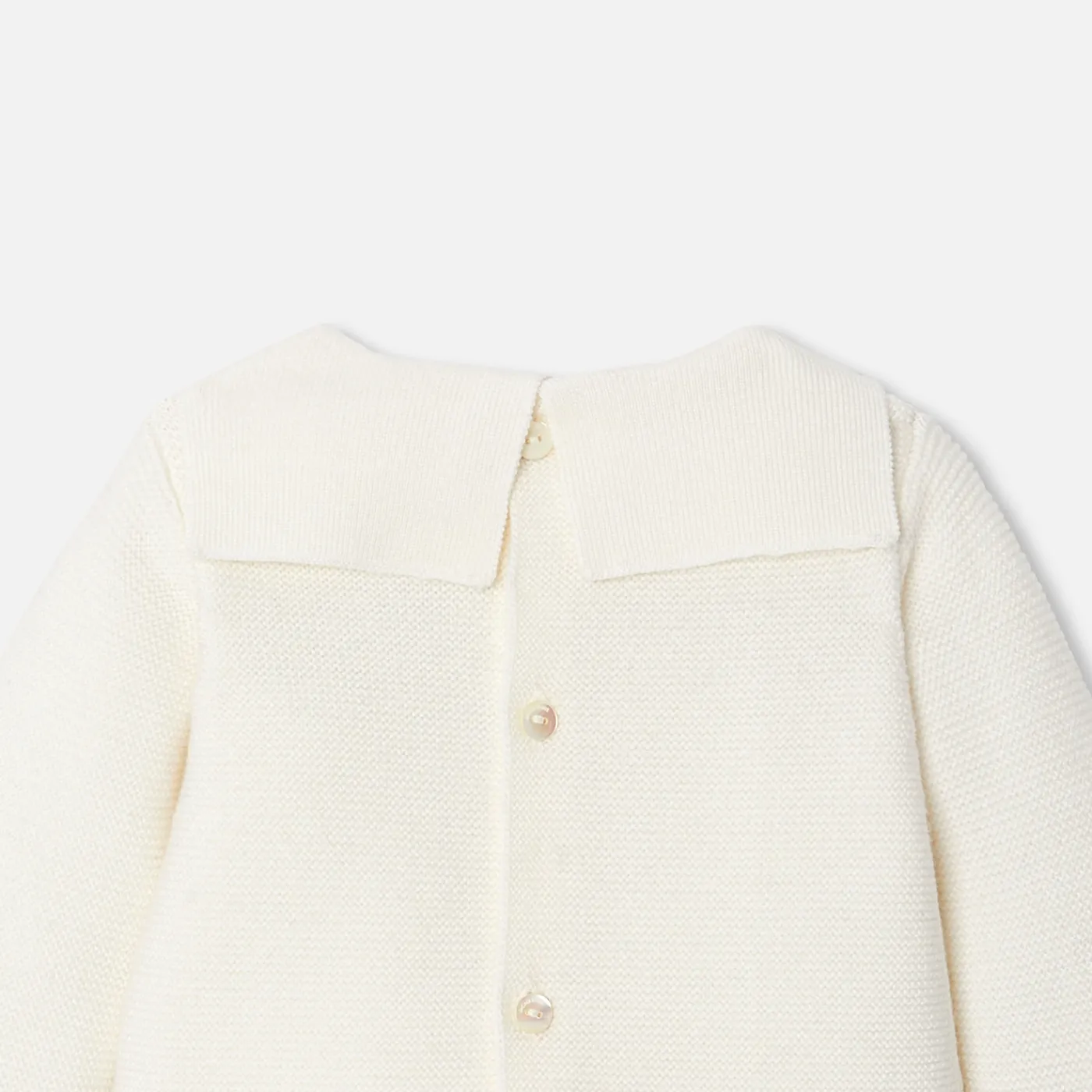Jacadi Ensemble bébé en laine point mousse - blanc doux BLANC DOUX JACADI New