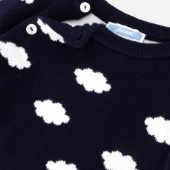 Jacadi Ensemble bébé en tricot jersey - MARINE/ECRU New