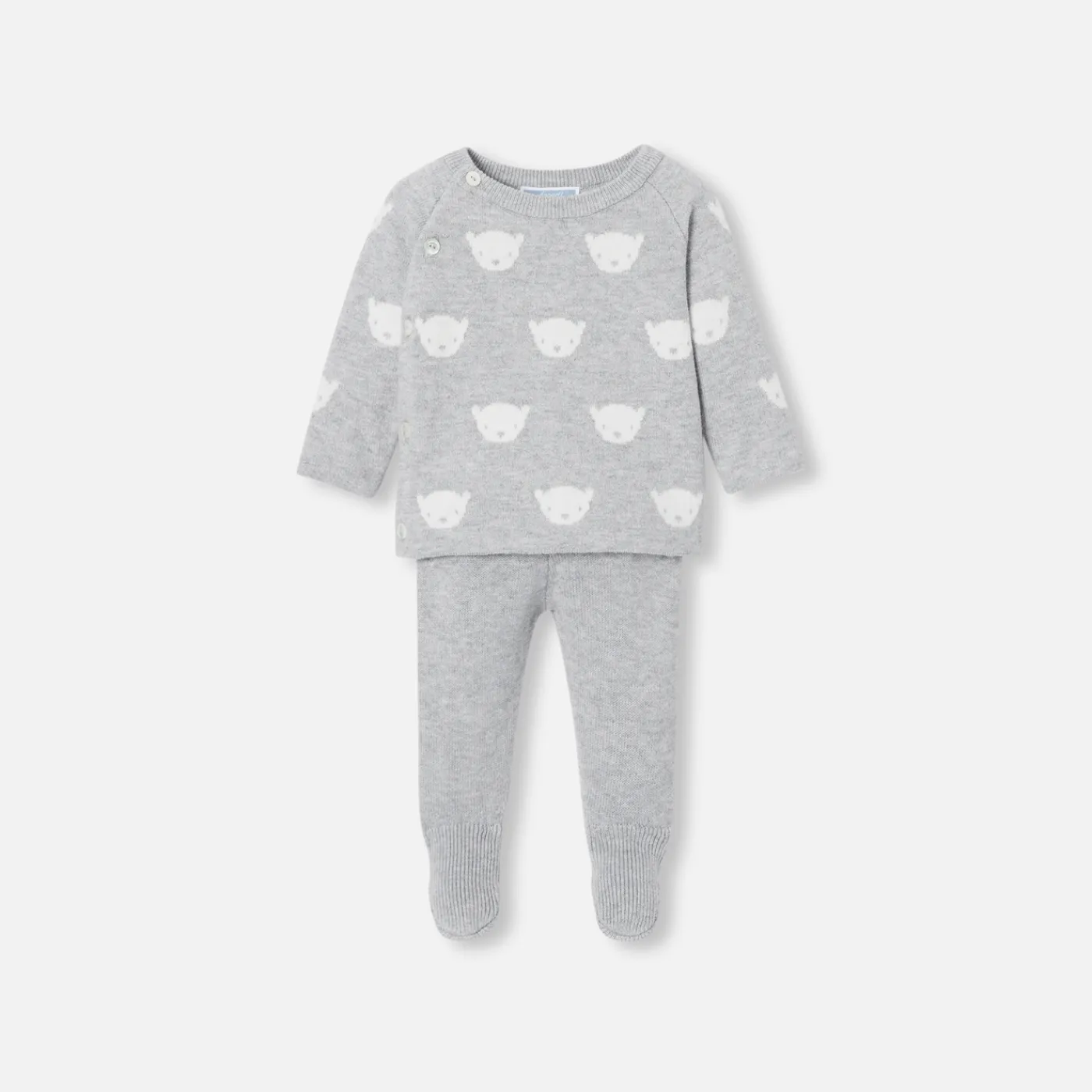 Jacadi Ensemble bébé en tricot jersey - GRIS/ECRU Online