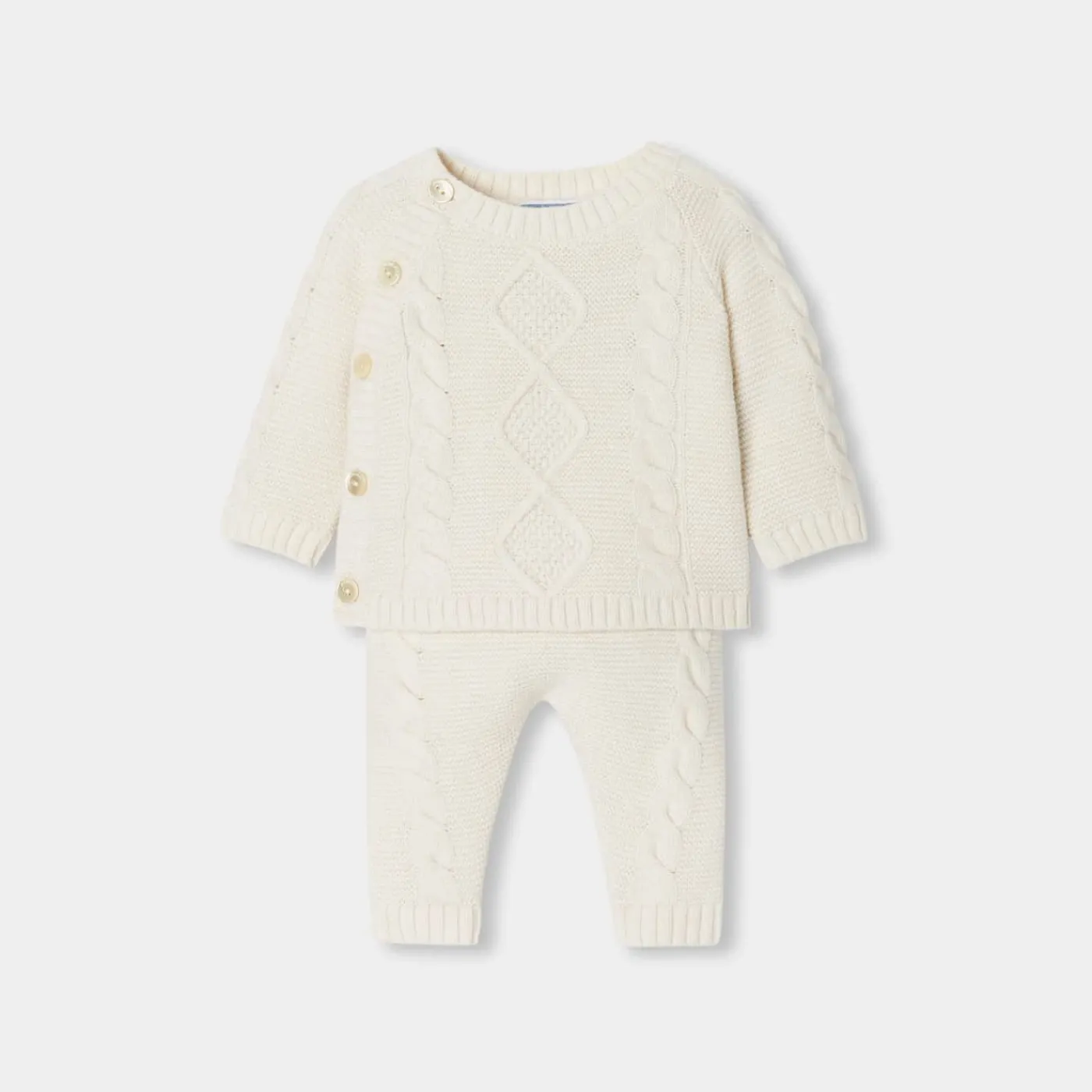 Jacadi Ensemble bébé en tricot torsadé - blanc doux BLANC DOUX JACADI
