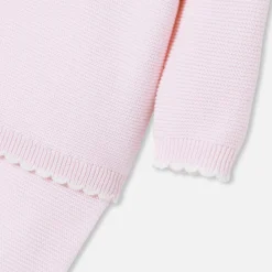 Jacadi Ensemble bébé fille en point mousse - rose pale ROSE PALE JACADI Discount