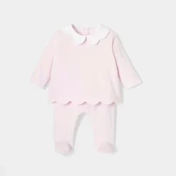 Jacadi Ensemble bébé fille en velours - rose pale ROSE PALE JACADI New