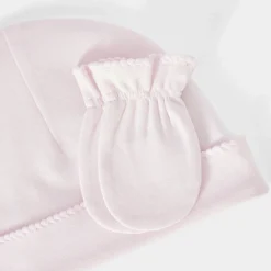 Jacadi Ensemble bonnet et moufles naissance - rose pale ROSE PALE JACADI Outlet