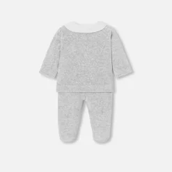 Jacadi Ensemble confort bébé en velours - gris chine clair GRIS CHINE CLAIR JACADI Outlet