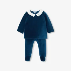 Jacadi Ensemble confort bébé garçon en velours - PETROLE Hot