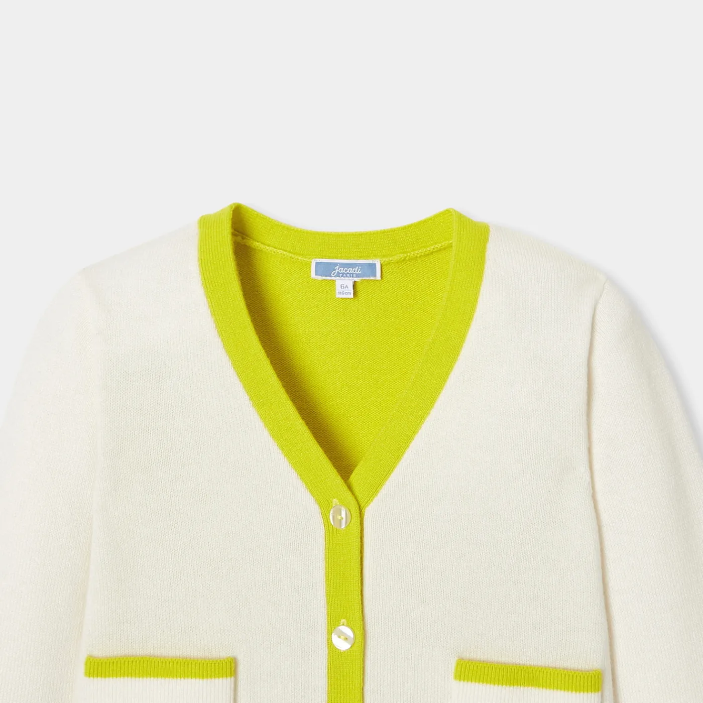 Jacadi Gilet enfant fille color block - lore BLANC DOUX/MULTICO Clearance