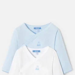 Jacadi Lot de 2 bodies manches longues bébé garçon - BLANC/BLEU Discount