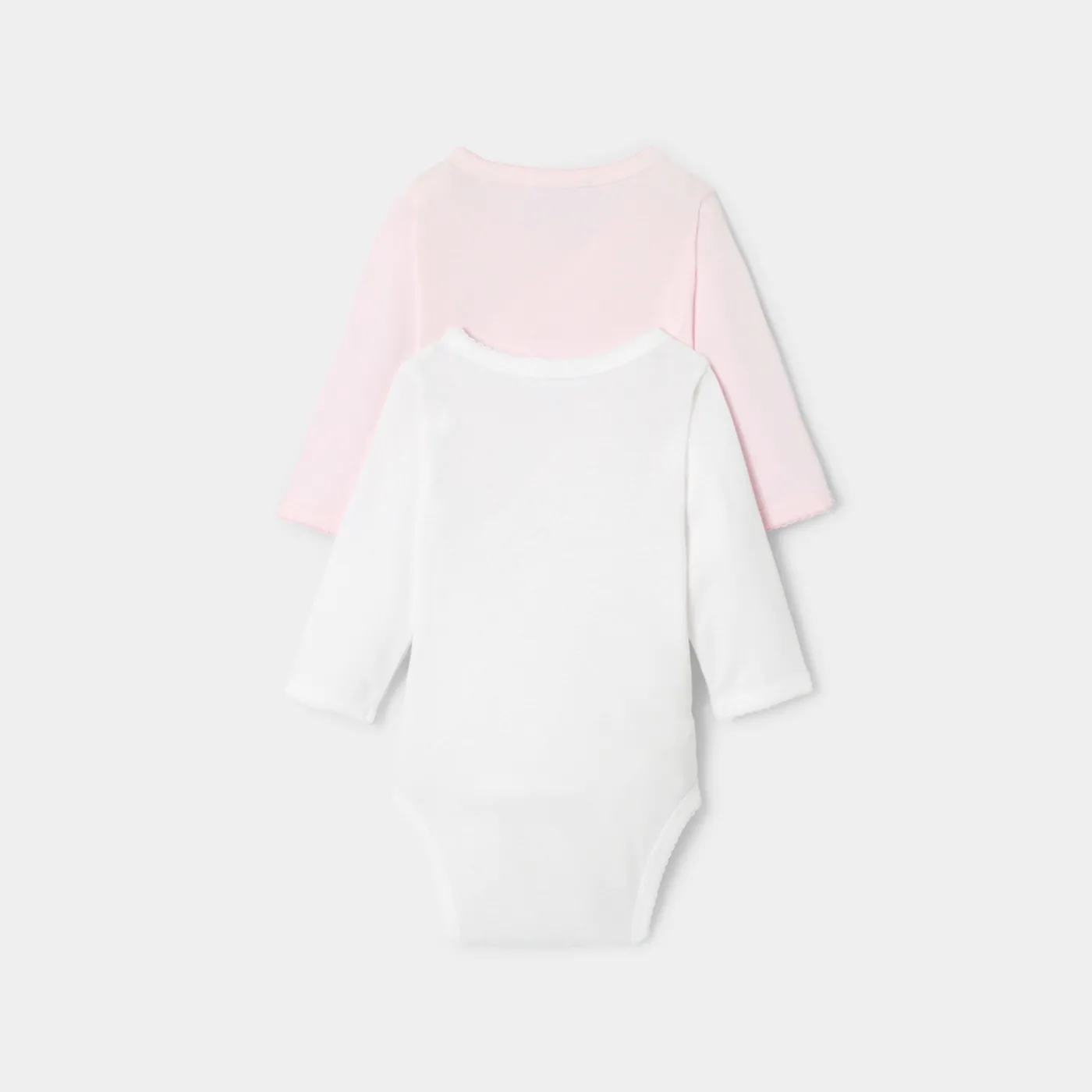 Jacadi Lot de 2 bodies manches longues bébé fille - ROSE/BLANC Clearance