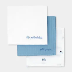 Jacadi Lot de 3 langes - BLANC/BLEU
