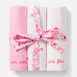Jacadi Lot de 3 langes - lore ROSE/MULTICO Discount