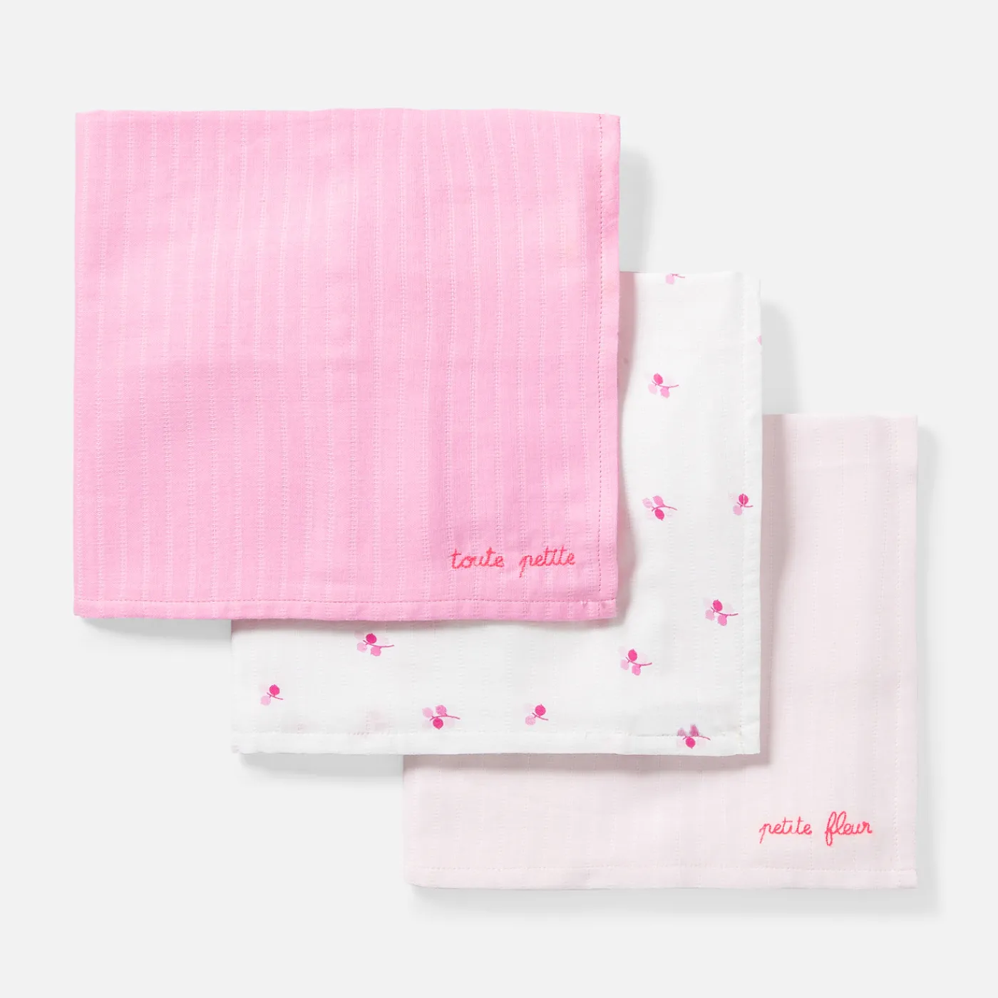 Jacadi Lot de 3 langes - lore ROSE/MULTICO Discount