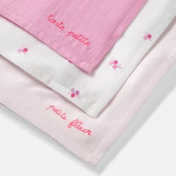 Jacadi Lot de 3 langes - lore ROSE/MULTICO Discount