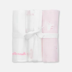 Jacadi Lot de 3 langes - lore ROSE/MULTICO Outlet