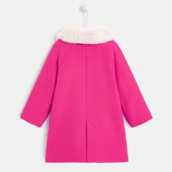 Jacadi Manteau bébé fille à col effet fourrure - ROSE FUSCHIA