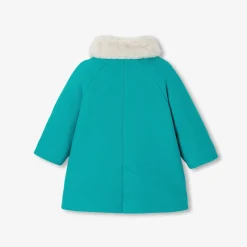 Jacadi Manteau bébé fille en drap de laine - VERT ROSEAU Outlet