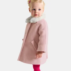 Jacadi Manteau bébé fille en drap de laine - ROSE CHINE Sale