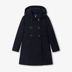 Jacadi Manteau enfant fille en laine - marine MARINE JACADI Clearance