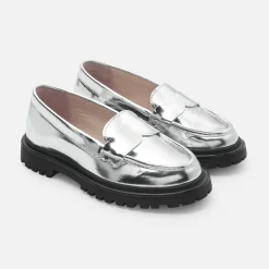 Jacadi Mocassins enfant fille en cuir glacé - ARGENT