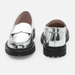 Jacadi Mocassins enfant fille en cuir glacé - ARGENT