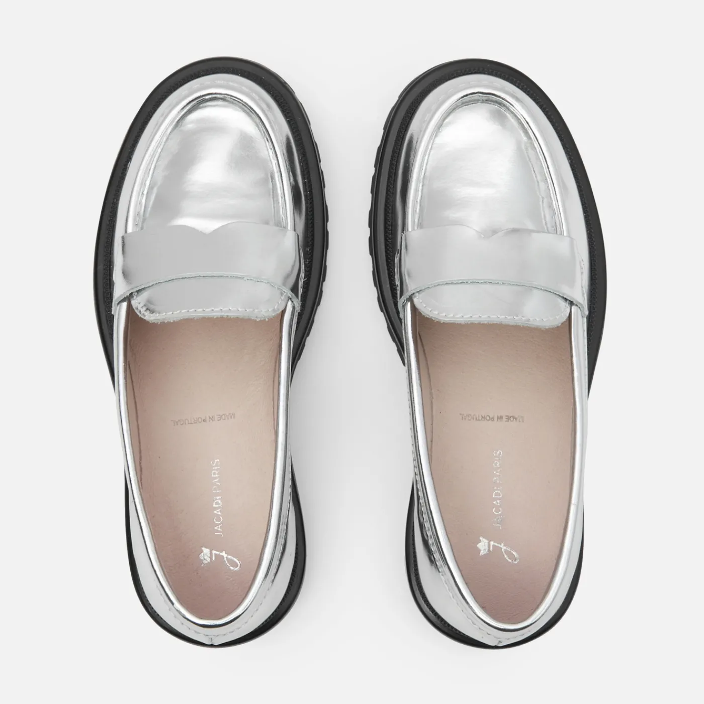 Jacadi Mocassins enfant fille en cuir glacé - ARGENT