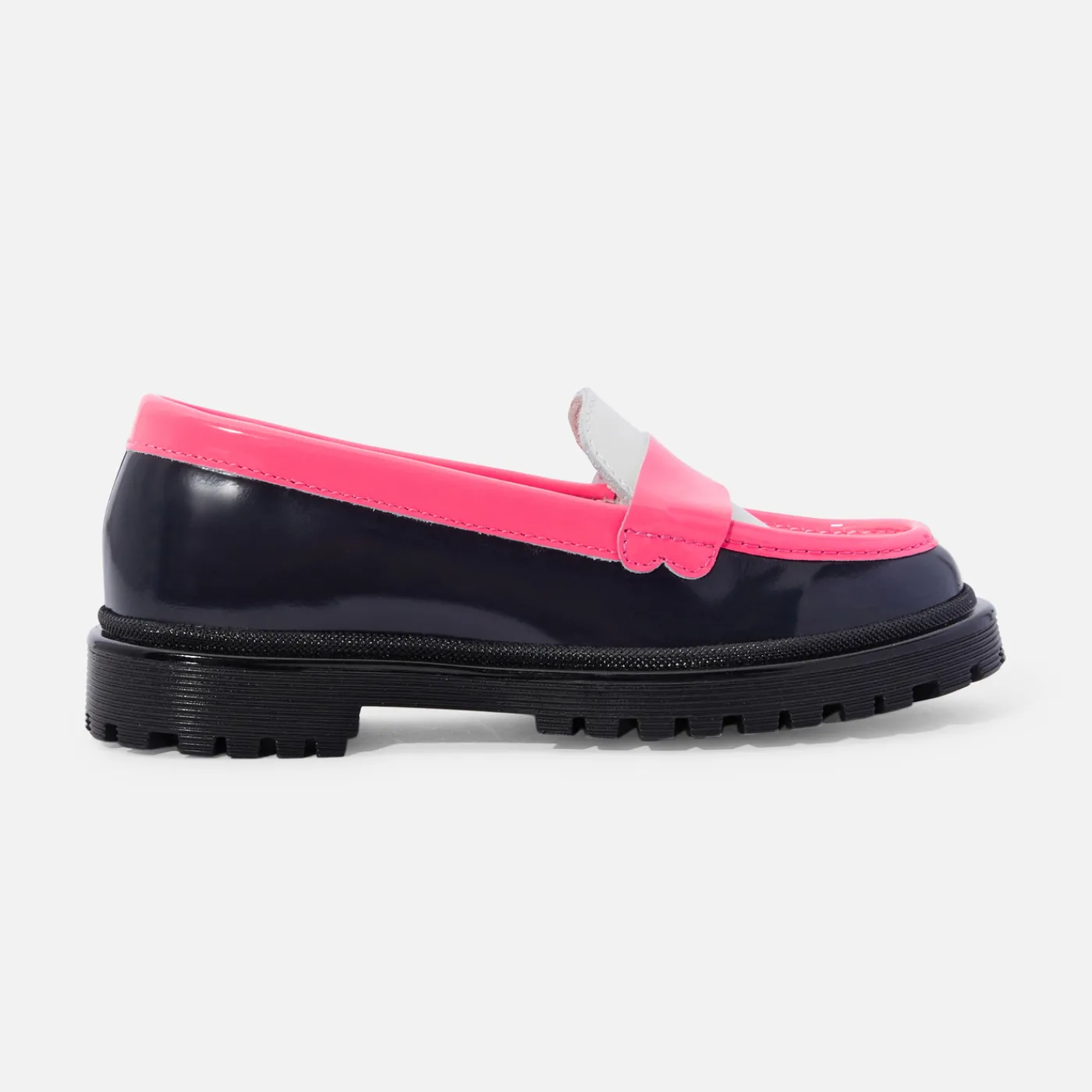 Jacadi Mocassins enfant fille en cuir glacé - lore BLEU/MULTICO Outlet
