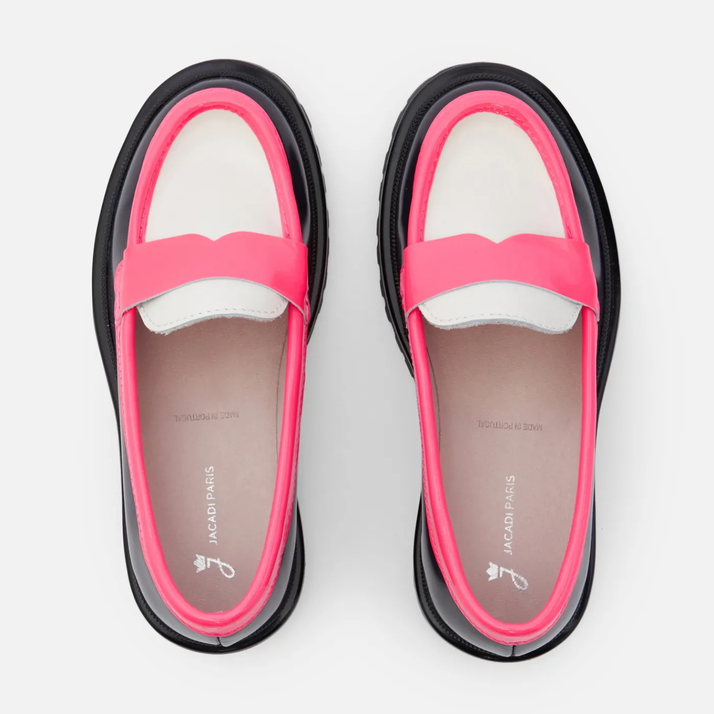 Jacadi Mocassins enfant fille en cuir glacé - lore BLEU/MULTICO Outlet
