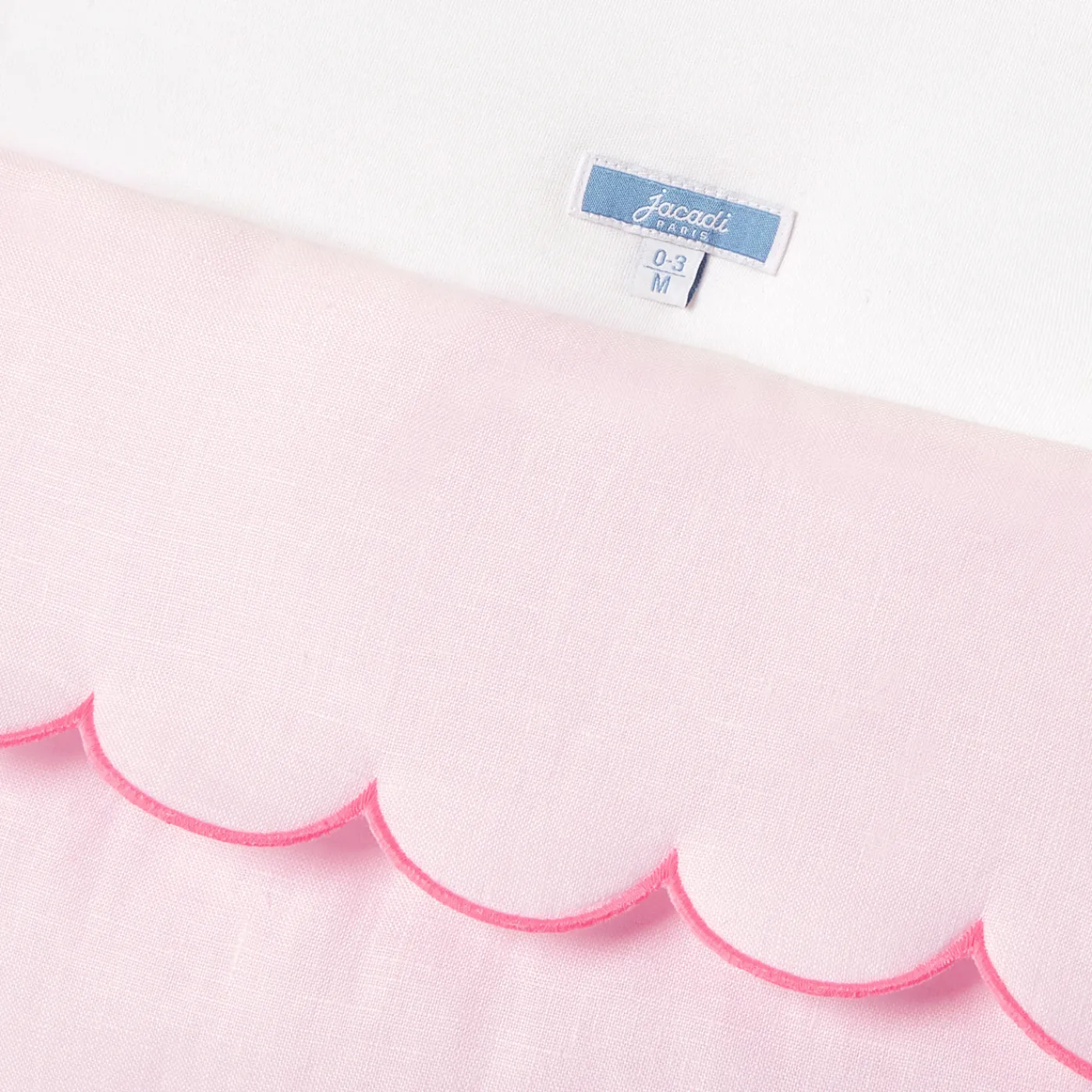 Jacadi Nid d'ange en lin à festons - rose pale ROSE PALE JACADI Online