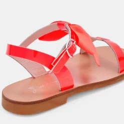Jacadi Nu-pieds enfant fille en cuir verni - ROSE FLUO